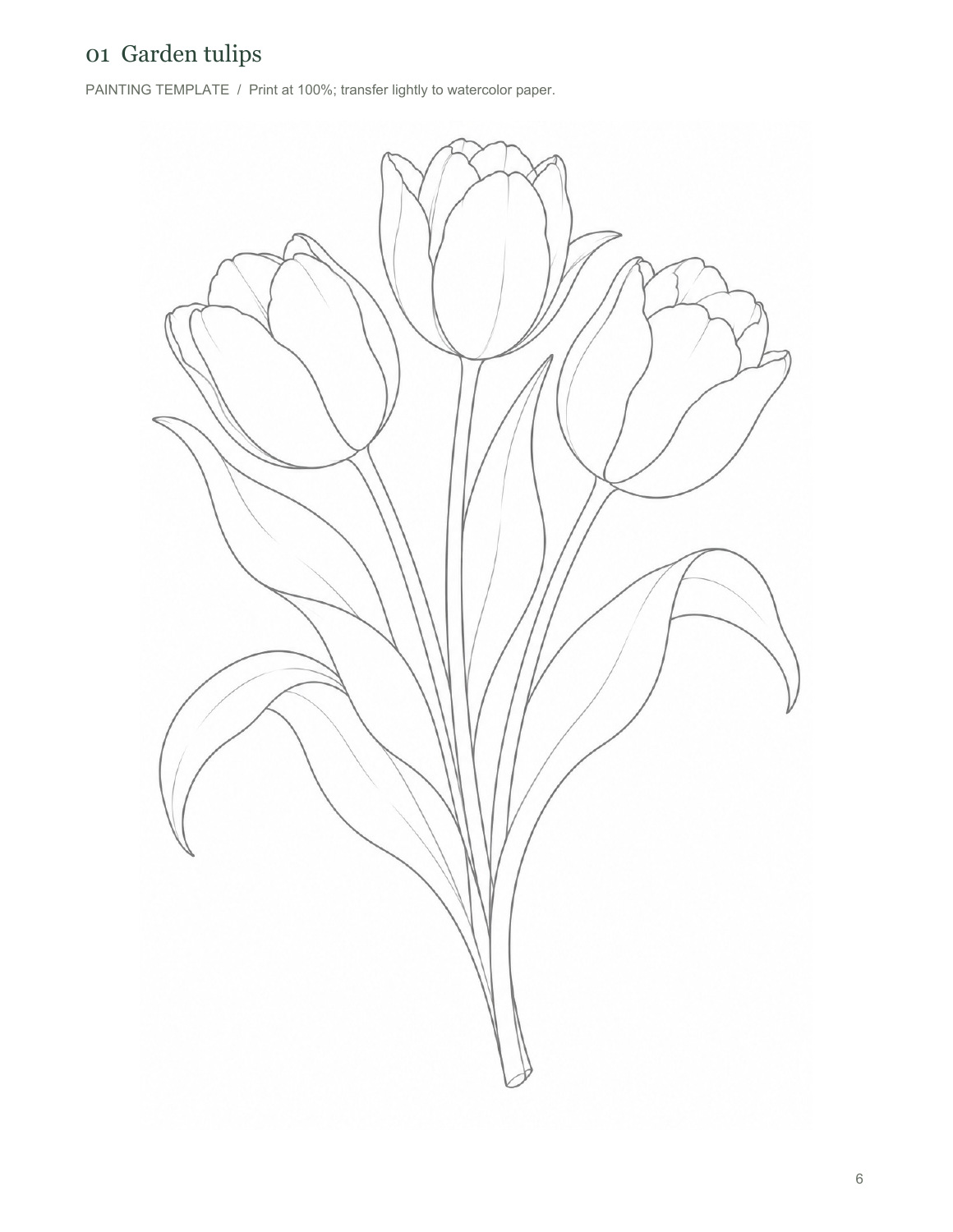 Actual outline page ready to print and transfer