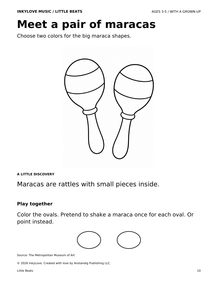Actual Meet a pair of maracas coloring page from Little Beats