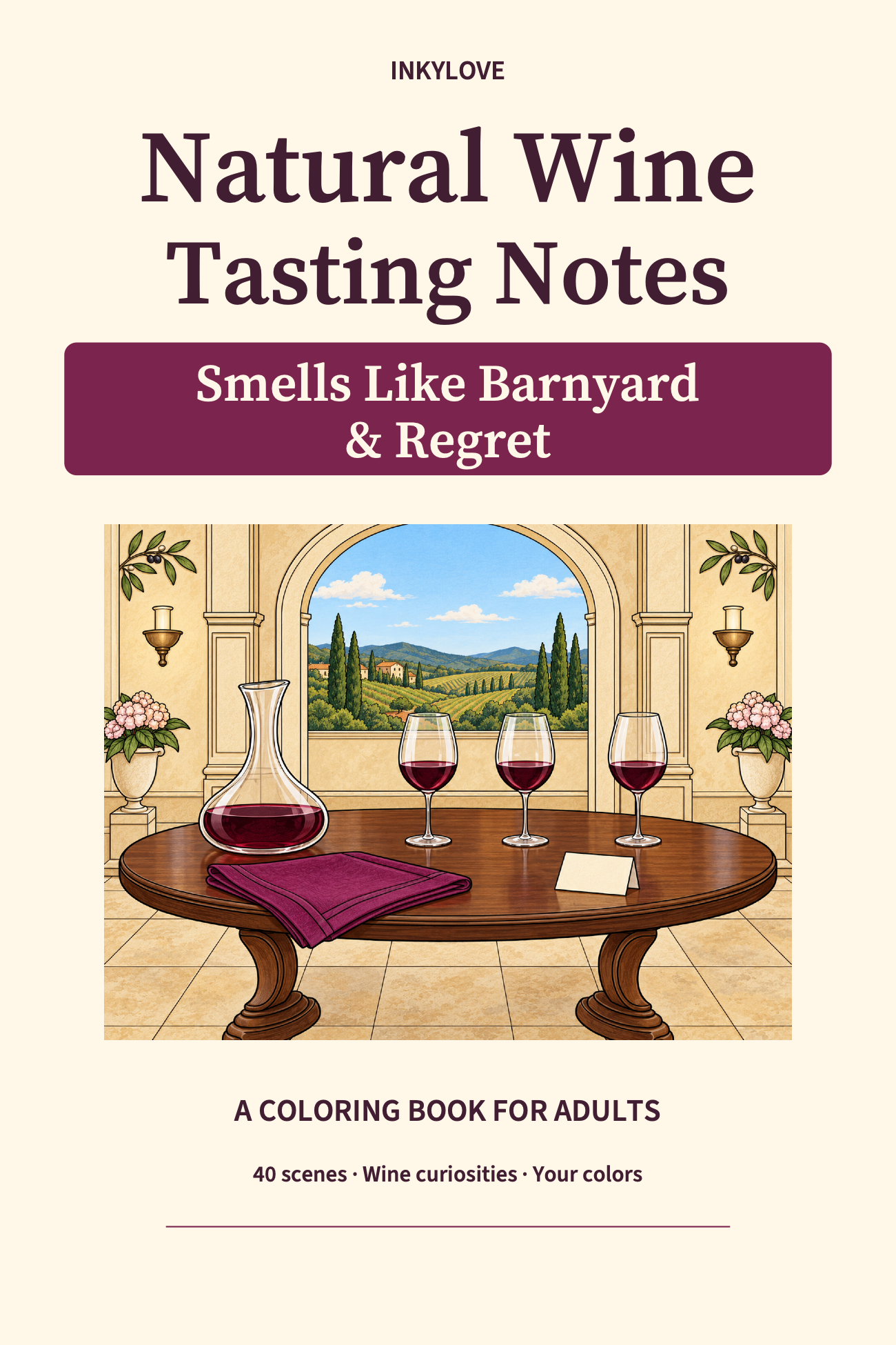 Natural Wine Tasting Notes coloring book cover
