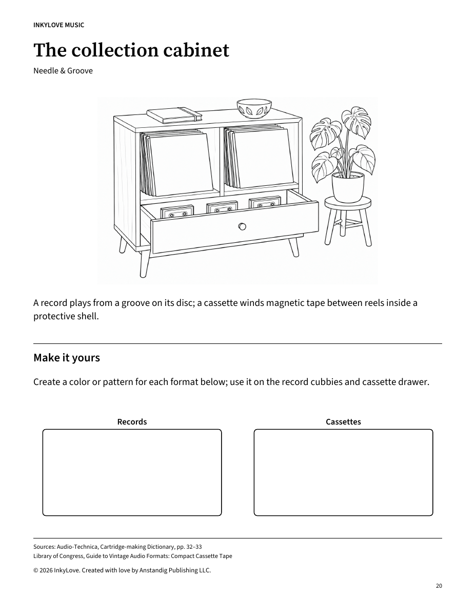 Actual The collection cabinet coloring page from Needle & Groove
